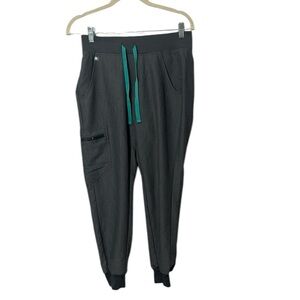 FIGS Womens High Waisted Zamora With Yoga Waistband Scrub Pants Grey XS/P